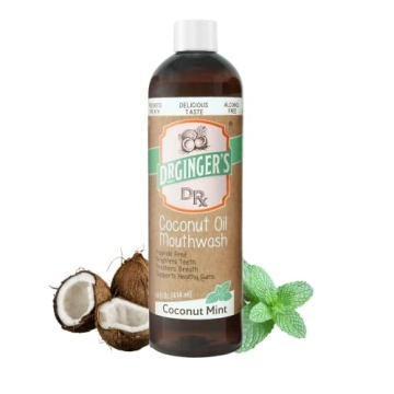Dr. Ginger's Coconut Oil Pulling Mouthwash, All-Natural Oil & Xylitol to Target Bad Breath, Support ...