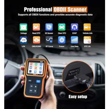 UMEIJA OBD2 Scanner: Advanced Diagnostic Tool with Battery Tester for All OBD II Vehicles