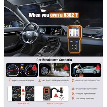 UMEIJA OBD2 Scanner - Diagnostic Tool with Battery Tester