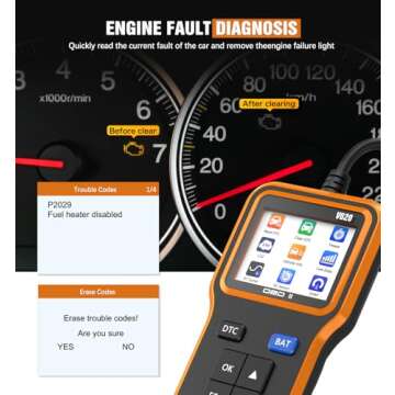 UMEIJA OBD2 Scanner - Diagnostic Tool with Battery Tester