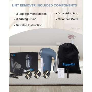 SUPER LINT Electric Sweater Shaver for Fuzz and Pill Removal
