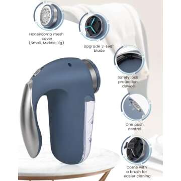 SUPER LINT Electric Sweater Shaver for Fuzz and Pill Removal