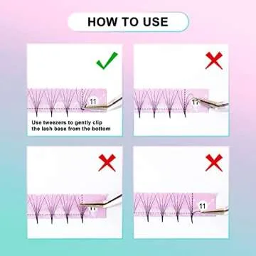 Eyelash Extensions 3D 4D 5D 6D 8D 9D 10D Thickness 0.07/0.1 C/D Curl Eyelashes Middle Stem & Long Stem Heat Bonded Premade Fans Russian Volume Lash Extensions Supplies (Middle Stem 5D-0.07-C-9mm)