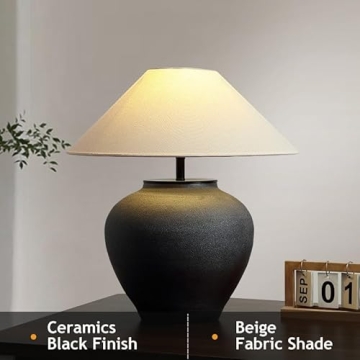 Elegant Farmhouse Ceramic Table Lamp for Home Decor