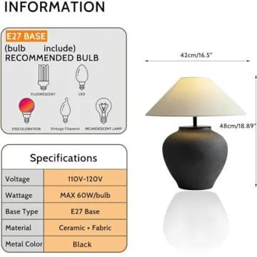 Elegant Farmhouse Ceramic Table Lamp for Home Decor