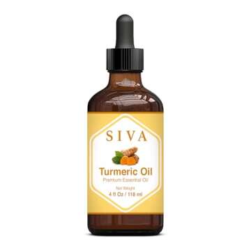 SIVA Turmeric Essential Oil - 4 Fl Oz – Natural Turmeric Oil - for Diffuser, Face, Skin Care, Aromatherapy, Hair Care, Scalp and Body Massage - with Dropper