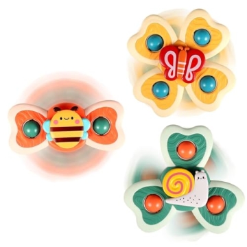 ALASOU 3PCS Suction Cup Spinner Toys for 1 Year Old Boy Girl|Spinning Top Baby Toys 12 18 Months|1 2...
