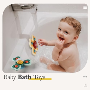 ALASOU 3PCS Suction Cup Spinner Toys for 1 Year Old Boy Girl|Spinning Top Baby Toys 12 18 Months|1 2 Year Old Boy Birthday Gift|Baby Bath Toys for Kids Ages 1-3|Sensory Toys for Toddlers 1-3