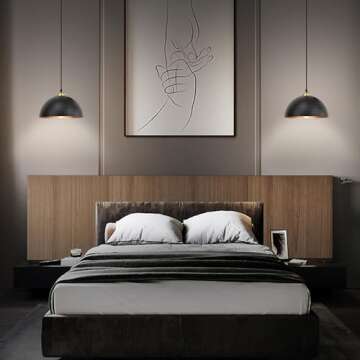 Industrial Pendant Light Fixture - Set of 2 Adjustable Black