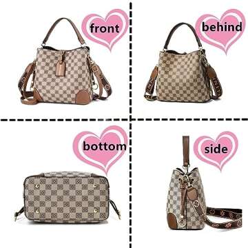 PHEVOS Women Purse and Handbags Tote Bags Fashion Ladies Satchel Shoulder Bag Top Handle Hobo Purse(Khaki)