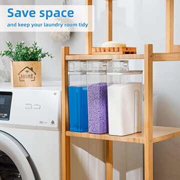 Laundry-Detergent-Dispenser for Laundry Room,Fabric Softener Dispenser,40oz Liquid Detergent Container,Laundry Organizer Room Organization with 6 Labels,2 Pack