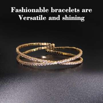 UIIZBRW Gold Bracelets for Women Stainless Steel Bracelet 18K Love Bangle for women Cubic Zirconia Cuff Gold Bangle Set Fashion Jewelry Gifts