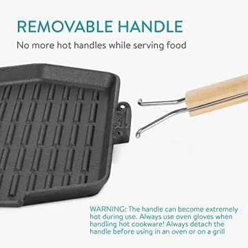 Navaris Sizzling Cast Iron Skillet Set - Fajita Grill Pan