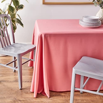 LA Linen Polyester Poplin Tablecloth 90x132 Dusty Rose