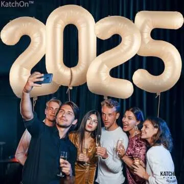 KatchOn, Giant Caramel 2025 Balloon Numbers - Large 42 Inch, 2025 Balloons Caramel | 2025 Caramel Balloons, Graduations Eve Party Supplies 2025 | Graduations Balloons, Graduation Decorations 2025
