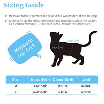 PUPTECK Breathable Cat Harness and Leash Set Escape Proof - Safety Reflective at Night, Pet Vest Harness for Small Medium Breed Kitty Kitten Outdoor Walking, Soft, Comfortable (X-Large, Black)