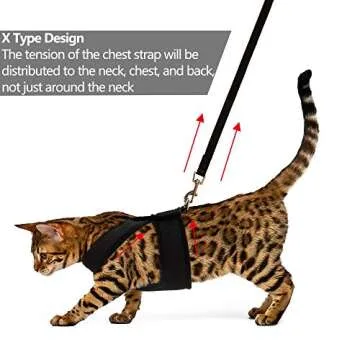 PUPTECK Breathable Escape Proof Cat Harness and Leash