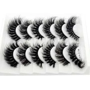 HBZGTLAD 6 Pairs Cat-Eye Fluffy Faux Mink Lashes