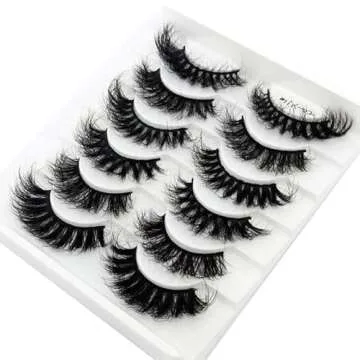 HBZGTLAD 6 Pairs Cat-Eye Fluffy Faux Mink Lashes
