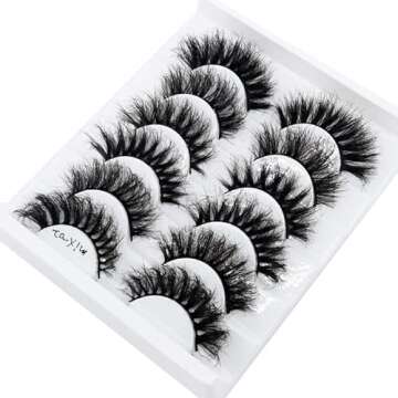 HBZGTLAD 6 Pairs Cat-Eye Fluffy Faux Mink Lashes