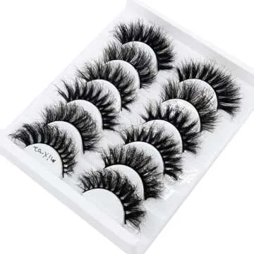 HBZGTLAD 6 Pairs Cat-Eye Fluffy Faux Mink Lashes