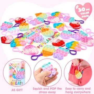 JOYIN Valentine's Day Gift Cards & Pop Bubble Keychains