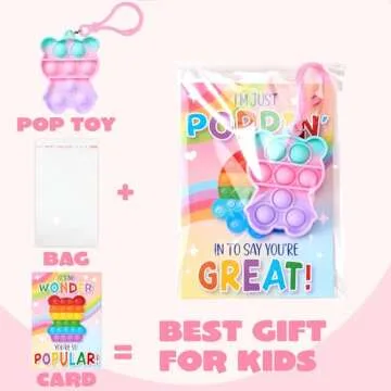 JOYIN Valentine's Day Gift Cards & Pop Bubble Keychains
