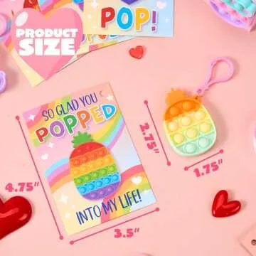 JOYIN Valentine's Day Gift Cards & Pop Bubble Keychains
