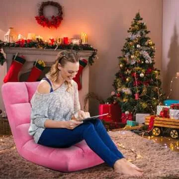 Avocahom Folding Floor Gaming Chair 14-Poistion Cushioned Adjustable Floor Lazy Sofa Chair w/Breatha...