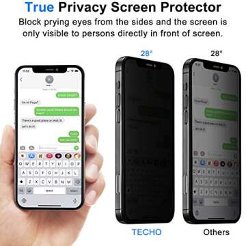 TECHO Privacy Screen Protector Compatible with iPhone 12 Pro Max Anti Spy Tempered Glass Film (Edge ...