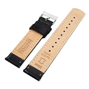 BARTON Quick Release Leather Strap for 22mm Watches