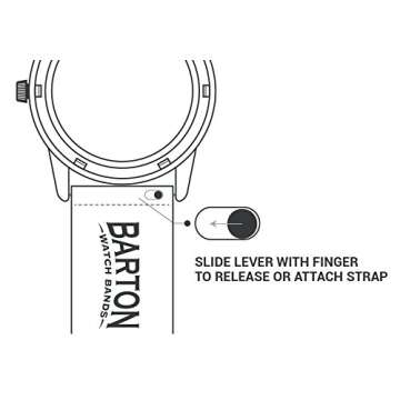 BARTON Quick Release Leather Strap for 22mm Watches