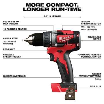 Milwaukee 2892-22CT M18 Compact Brushless 2-Tool Combo Kit, Drill Driver/Impact Driver
