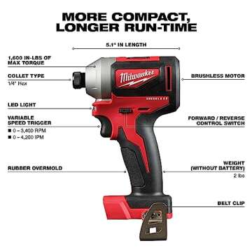 Milwaukee 2892-22CT M18 Compact Brushless 2-Tool Combo Kit, Drill Driver/Impact Driver