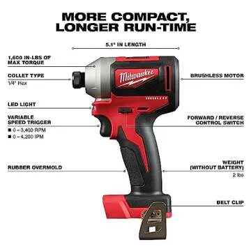 Milwaukee 2892-22CT M18 Compact Brushless 2-Tool Combo Kit, Drill Driver/Impact Driver