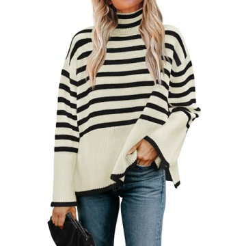 ZESICA Women's Winter Sweater: Cozy Chic Long Sleeve Pullover with Side Slit