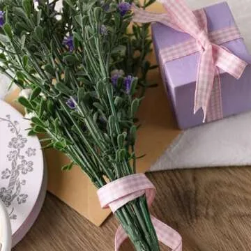 VGOODALL Pink Gingham Ribbon for Crafts and Gifts
