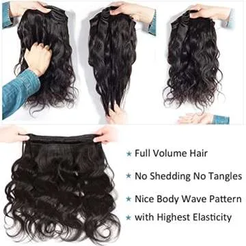 YISEA 12A Grade Body Wave Hair Bundles - 4 Pack