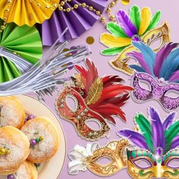 16Pcs Mardi Gras Masks for Carnival Celebrations