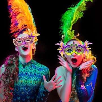 16Pcs Mardi Gras Masks for Carnival Celebrations