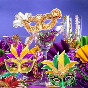 16Pcs Mardi Gras Masks for Carnival Celebrations
