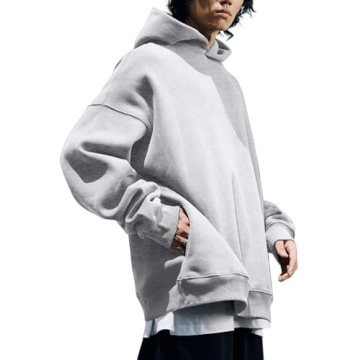 Hatant Mens Oversized Hoodie Heavyweight Plush Fleece Pullover for Men