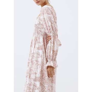 NOTHING FITS BUT Women’s Classic Linen Cotton Nursing Dress, Cotton Yuki Maternity Gown, Baby Pink, S