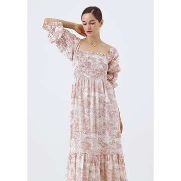 NOTHING FITS BUT Women’s Classic Linen Cotton Nursing Dress, Cotton Yuki Maternity Gown, Baby Pink, S