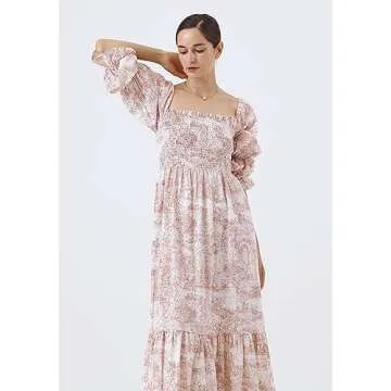 NOTHING FITS BUT Women’s Classic Linen Cotton Nursing Dress, Cotton Yuki Maternity Gown, Baby Pink, S