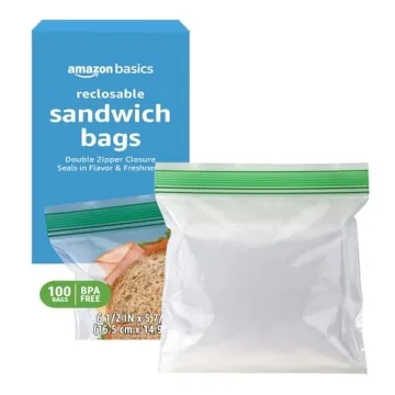 Amazon Basics Sandwich Double Zipper Storage Bags 100 Count