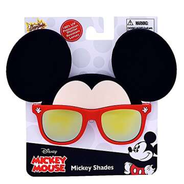 Sun-Staches Disney Official Mickey Mouse Sunglasses Theme Park Accessory UV 400 One Size Fits Most