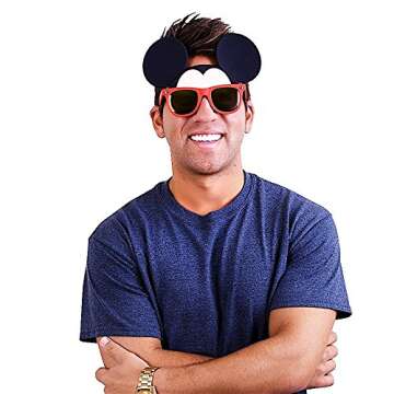 Sun-Staches Mickey Mouse Sunglasses UV 400 Theme Park Fun