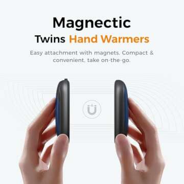OCOOPA Magnetic Hand Warmers Rechargeable 2 Pack, Fast Heating, UL Certified, Electric Portable Pock...