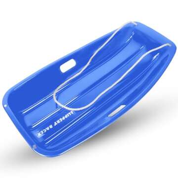 Slippery Racer Downhill Sprinter Flexible Kids Toddler Plastic Cold-Resistant Toboggan Snow Sled wit...